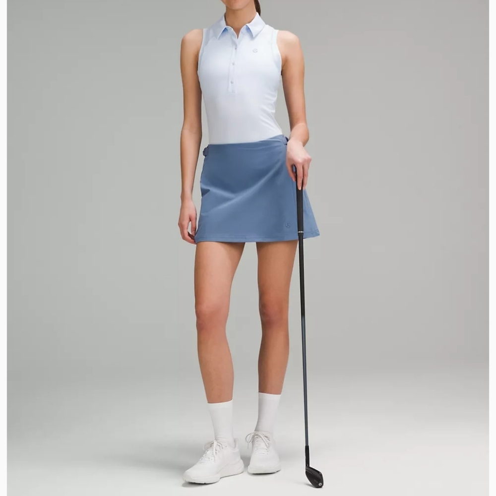 NWT lululemon Wrap-Front Mid-Rise Golf Skirt, Oasis Blue, Size 4